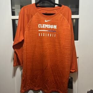 New Nike Clemson Tigers NCAA Long Sleeve Baseball Tee Shirt Men's sz Medium